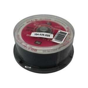 RW DVD+R 4.7 GB Ink-Jet Printable 25 Disc Pack Sealed